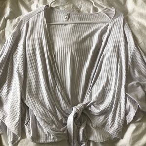 Flowy white knot top